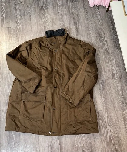 Cutter & Buck Men's Solid Brown Field Jacket Button Stand-Up Collar Big & Tall - product listing photo