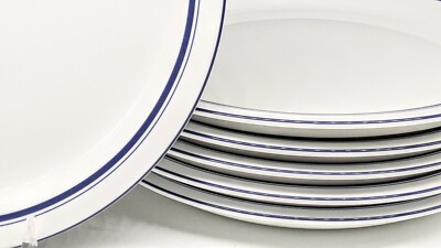 Set 4 Dansk Christianshavn Blue BISTRO Dinner Plates **8 TOTAL