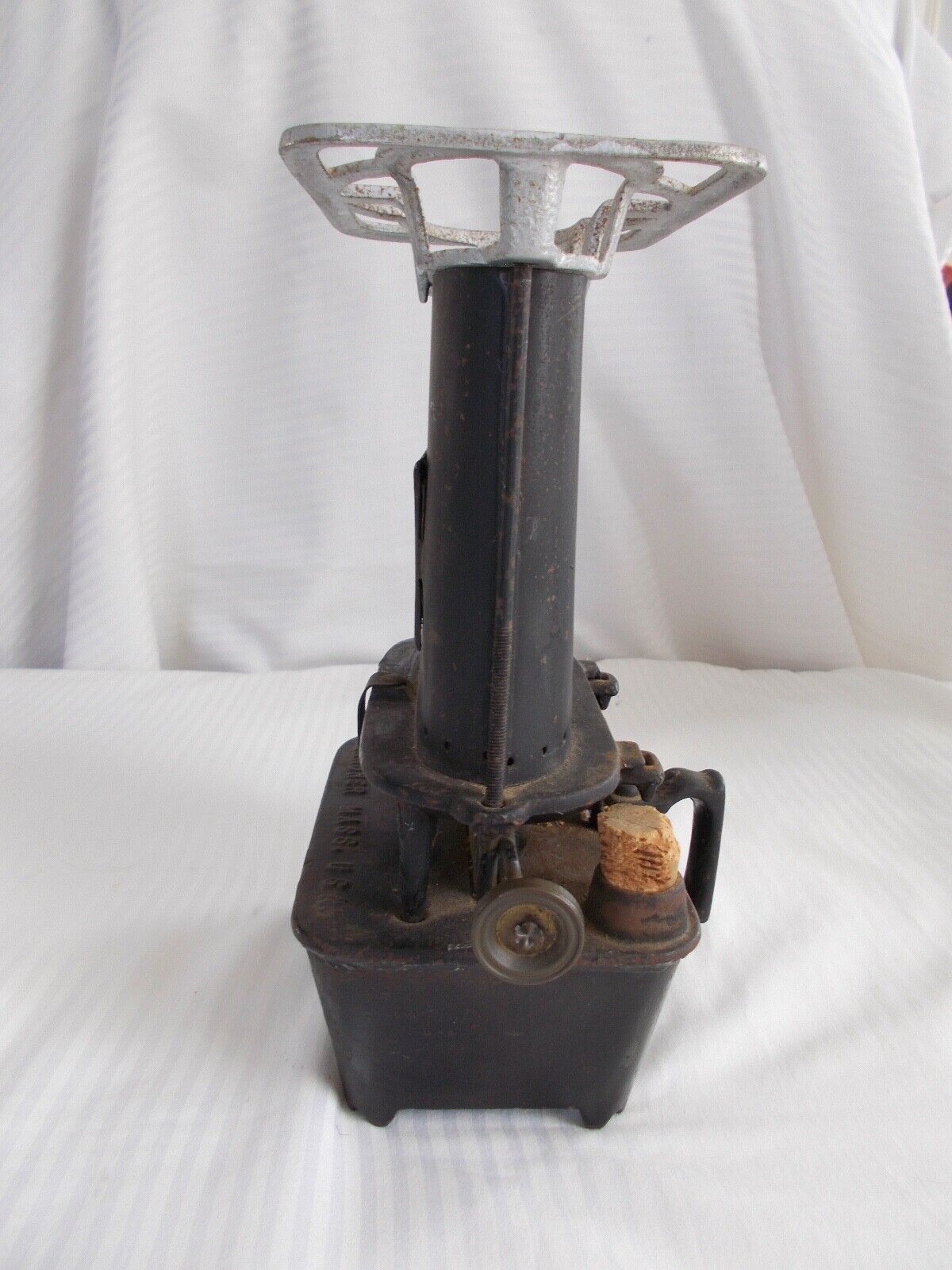 Vintage GAME JR Sad Iron Heater nickel trim Kerosene