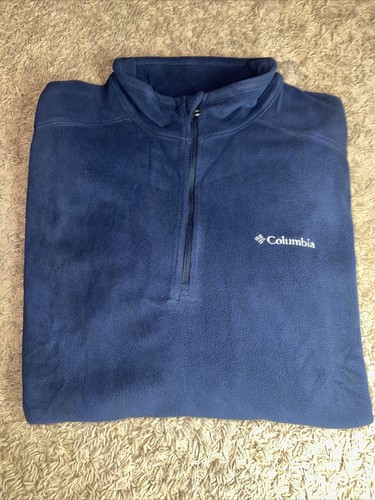 NEW Men's Columbia Pine Ridge Navy Blue 1/2 Zip Fleece Pullover Size XLarge - Picture 2 of 8