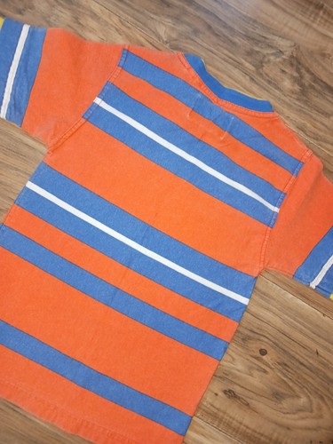 Vintage Bugle Boy T Shirt Tee - Boys / Youth Medium M Orange Stripe Vtg - Picture 16 of 17