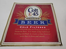 Colt 45 Malt Liquor Sign Tin Metal Breweriana Man Cave Garage Bar Beer 18x18