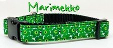 Marimekko Flowers dog collar handmade adjustable buckle collar 5/8" wide narrow