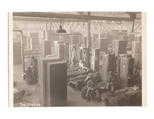 WWII WW2 Original Photo Soldiers in 'The Stables' Sleeping Quarters 1940s READ 
