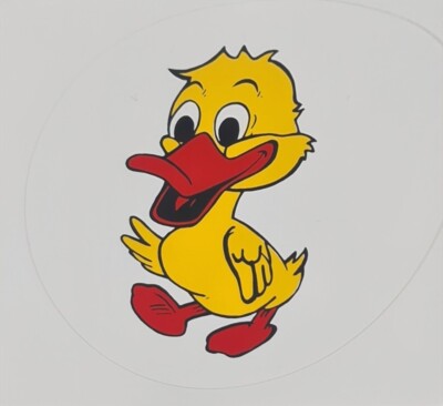 25x Aufkleber Sticker Ente dug Küken DDR PKW Auto Tür Kinderzimmer 90x90mm
