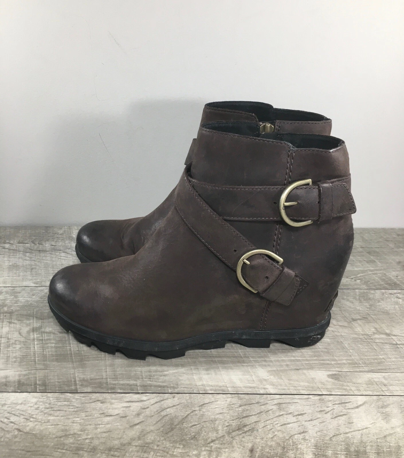 sorel nl3761 joan of arctic wedge ii waterproof leather buckle boots