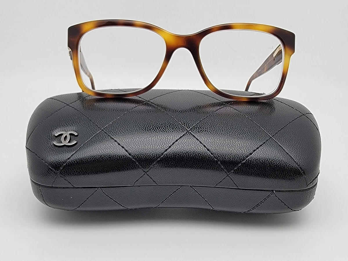 Chanel 3246 Q C.1295 Honey Tortoise Eyeglasses Frame w Case Italy 51 17 140
