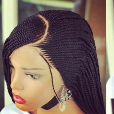 Braided wig: beautiful Handmade cornrow feedin braids frontal wig.Cornrow wig.