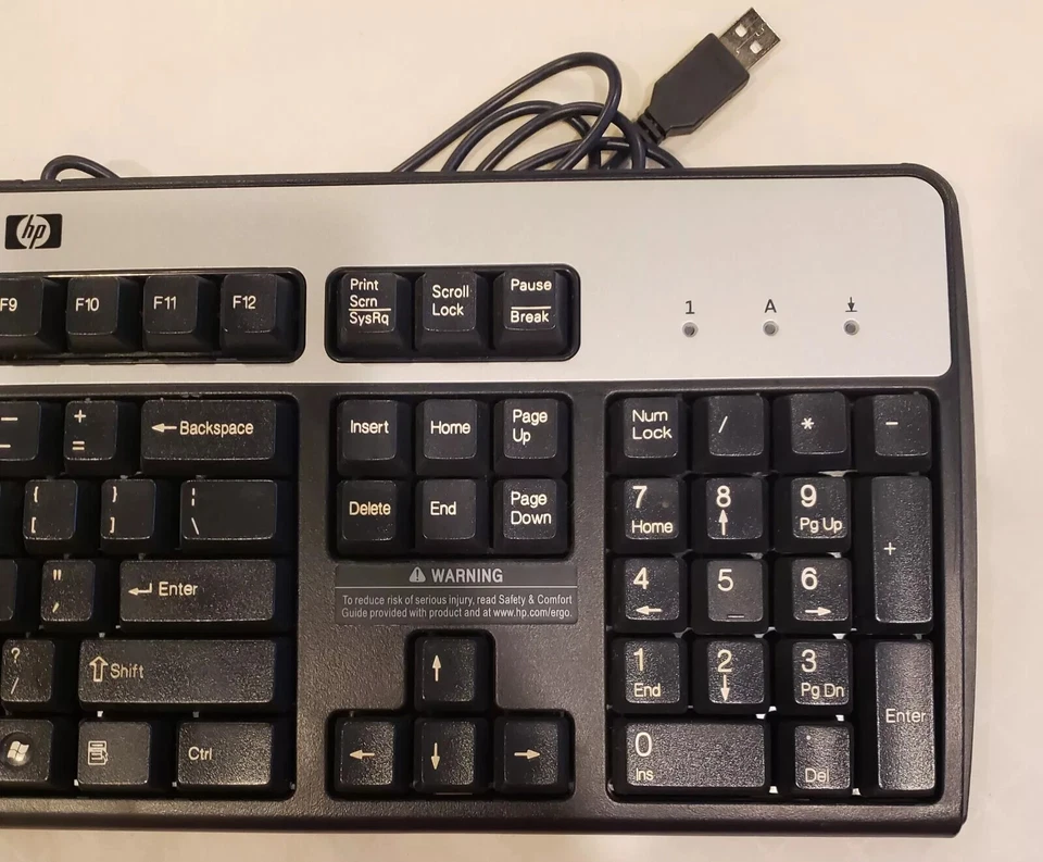 HP KU-0316 434821-001 Black/Silver Standard USB-Wired Keyboard - Image 4 of 4