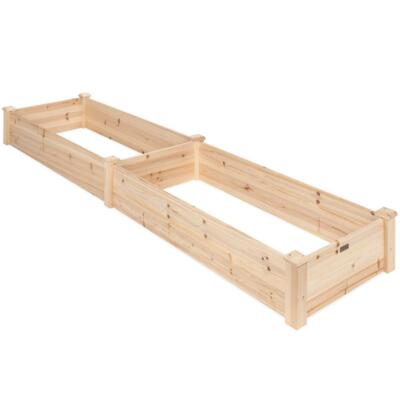 Best Choice Products Raised Garden Bed Wood Rectangular 8 ft. L x 2 ft. Wide