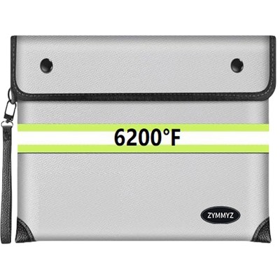 6200°F Upgraded Fireproof Document Bag with Waterproof Zipper9 Layers of Heat...