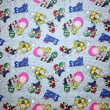 BonEFul Fabric FQ Cotton Quilt White Gray Super Mario 3 Brothers Game Boy X-Box