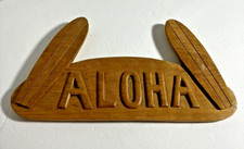 Aloha Wood Sign with Surfboards Tropical Tiki Bar Out Door Living