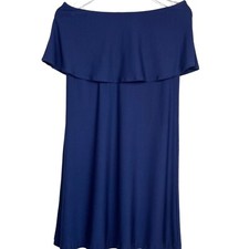 Helen Jon Bandeau Dress Size Medium Blue Strapless Cover-Up Resort Cruise