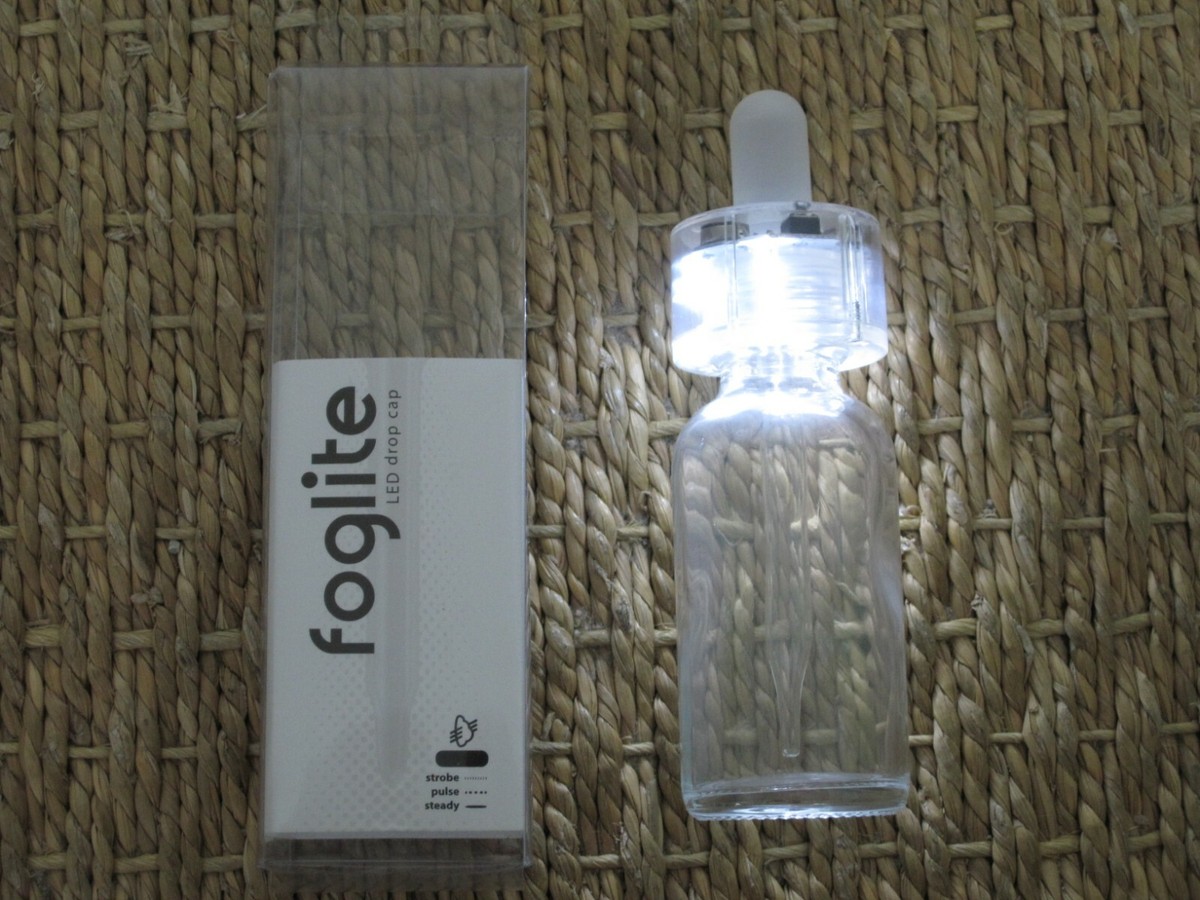 NEW Foglite Clear Glass Bottle Dropper w/LED Lights Essential Oils 30ml