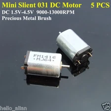 5PCS DC 1.5V 3V 4.5V 13000RPM High Speed Slient Mini DC Motor for Hobby Toy DIY