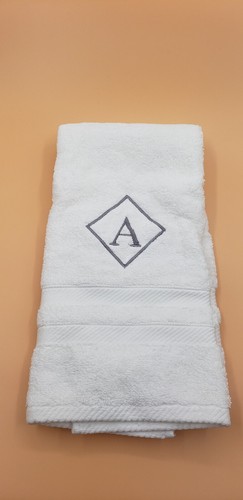 Pottery Barn Classic White Hand Towel Set of 2 NWOT 20 x 30 inches Monogram "A" - Picture 2 of 15