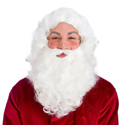 Deluxe Weihnachtsmann Zubehör Set Weihnachtsmann Perücke Bartbrille