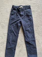H M Navy Blue Casual Dress Chino Pants Boy's Size 12 Flat Front