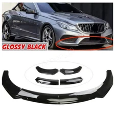 For Mercedes-Benz C300 Glossy Black Car Front Bumper Lip Lower Spoile BODY Kit