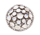 925 Sterling Silver Vintage Ring Brutalist Moonstone & Sapphire  Sz 9  RG29433