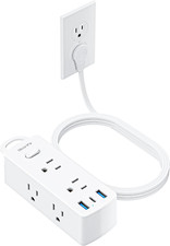 Power Strip Surge Protector, Ultra Thin Flat Plug Extension Cord 5Ft, 6 Outlets