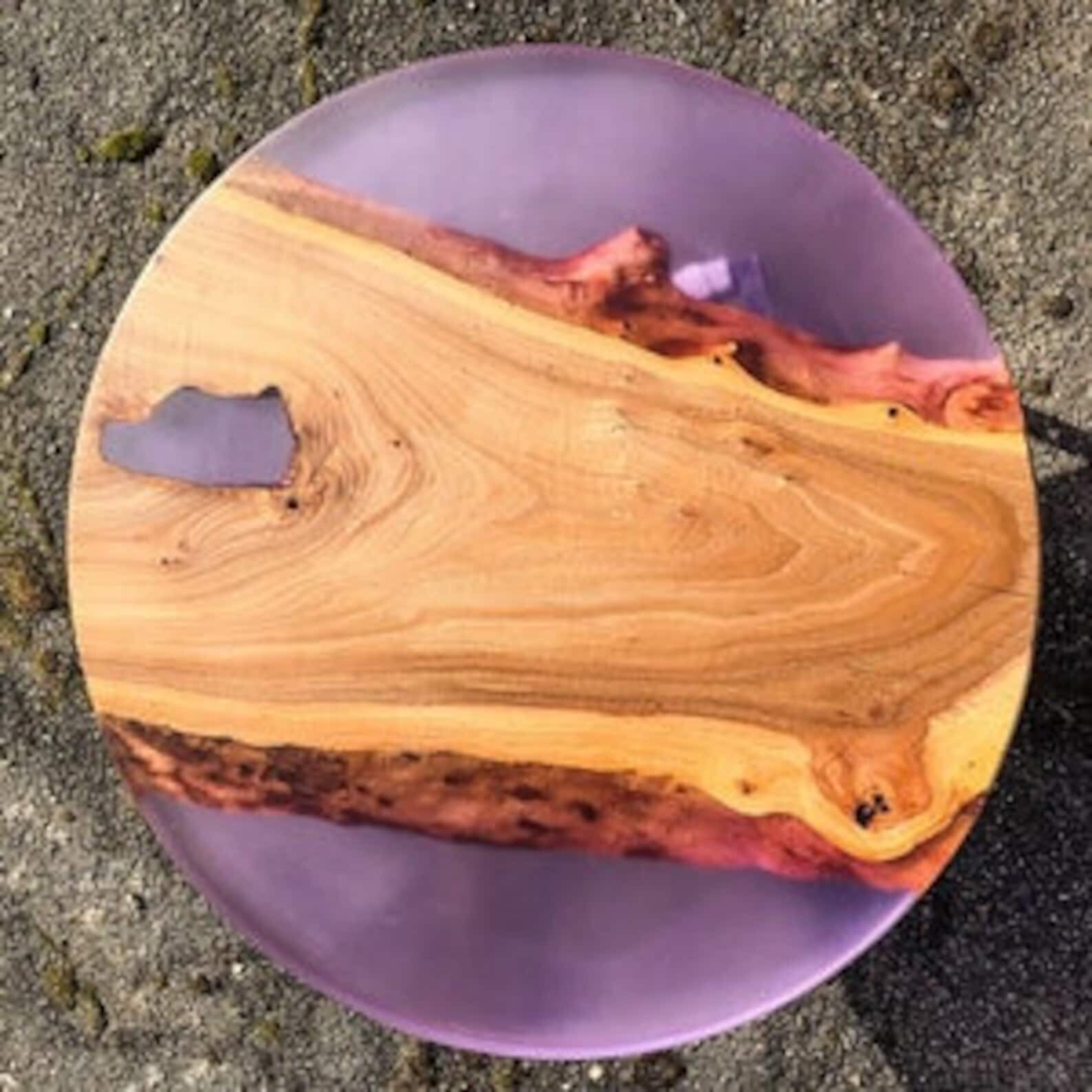 Round Epoxy Resin Tabletop | Natural Wood Fusion | Handmade Artistic Furniture
