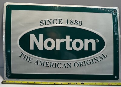 NORTON DOOR CLOSERS  Tin Sign - embossed and painted - 18X12