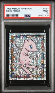 Mew S23 - Prism - 1999 Merlin Pokemon Sticker - PSA 9 MINT - Pokémon