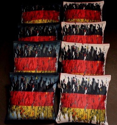 FLAG OF GERMANY BLACK RED Set of 8 ACA Regulation Cornhole Bean Bags German B252