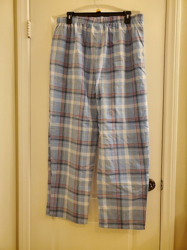Covington Men's Blue Checkers Flannel Pajama Pocket Pants Bottom Sleepwear New - Picture 2 of 11