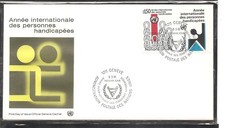 United nations Geneva SC # 99-100 International year of the handicaped  FDC.UNPA