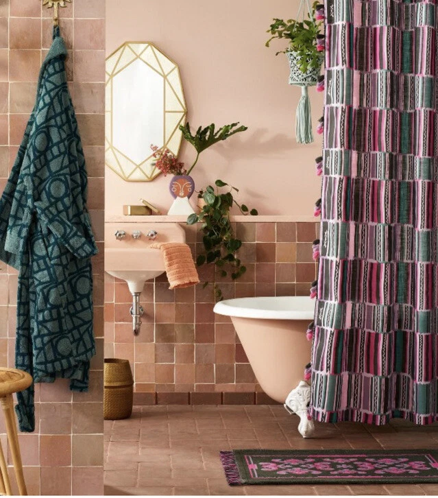 Opalhouse Jungalow Sun in the Water Shower Curtain Berry Purple Boho NWT