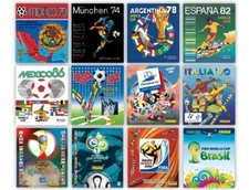 PANINI HERITAGE FIFA WORLD CUP ALBUM COVERS 1970/2014 12 LITHOGRAPHIC PRINTS