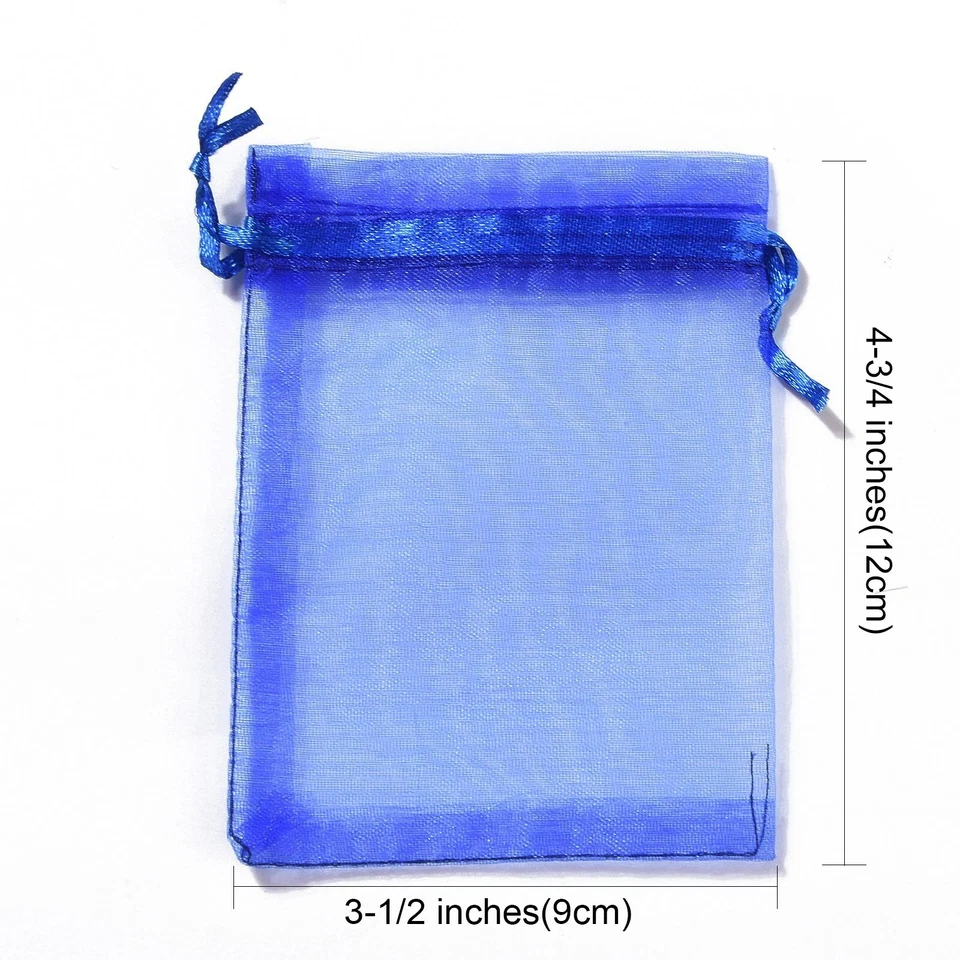 100x Mixed Color 12x9cm Premium Organza Wedding Favour Gift Bags Jewelry Pouches - Image 4 of 4