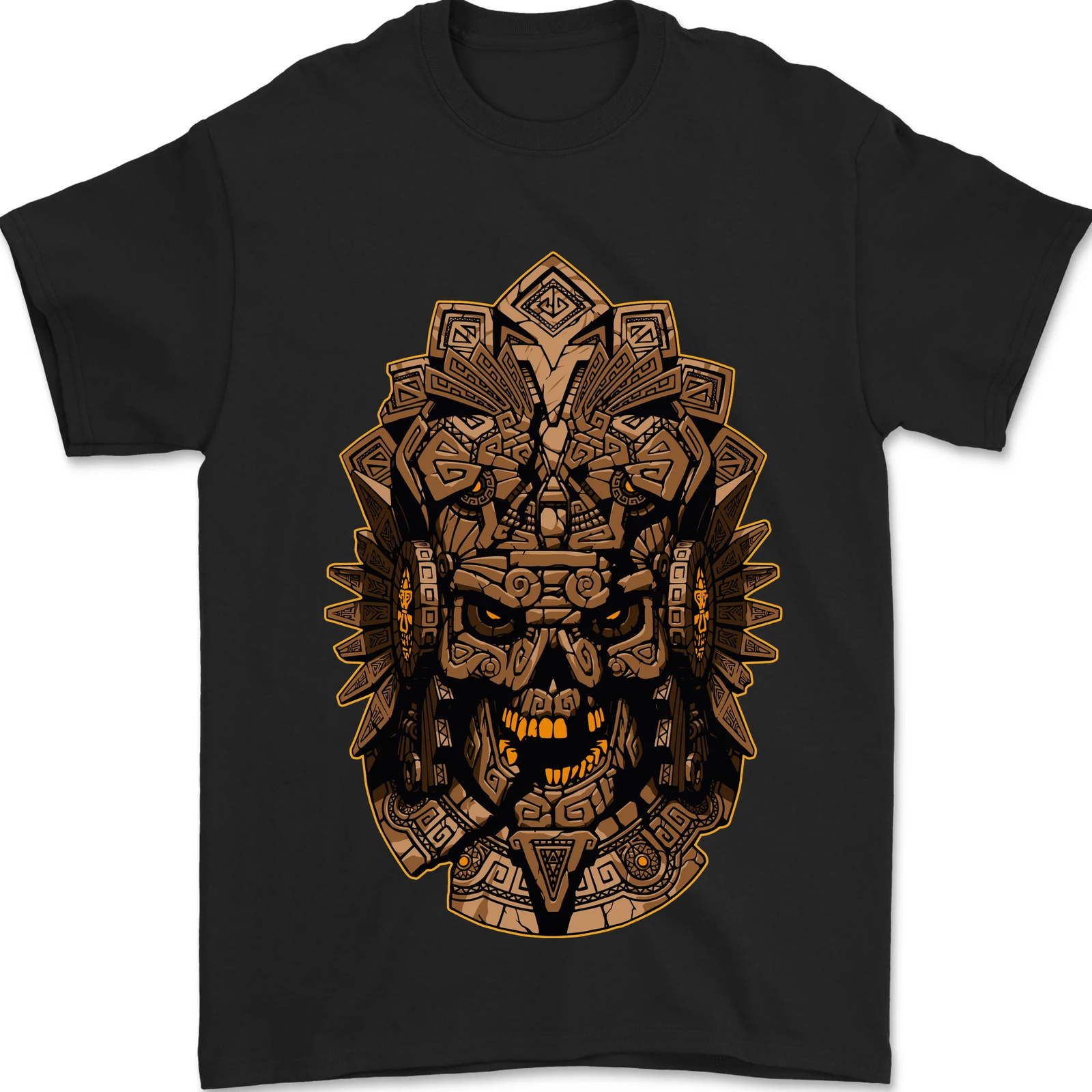 Aztec Skull Mens T-Shirt 100% Cotton