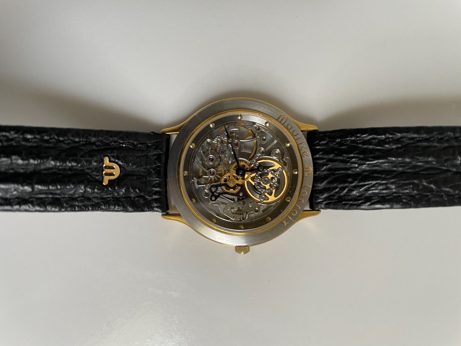 Armbanduhr Maurice Lacroix Skelett Edelstahl vergoldet Referenz 