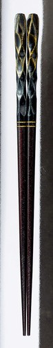 Wakasa nuri Japanese Lacquered Chopstick Japan Brilliant Kikou Black L - Picture 4 of 4
