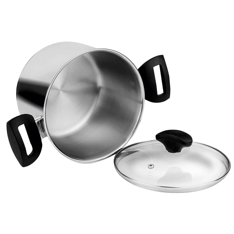 Hoch Kochtopf 18cm 3L, Induktion, Edelstahl 18/10 Glasdeckel  für Alle Herdarten - Bild 2 von 3