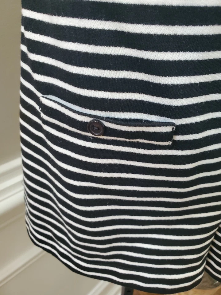 Lucca Couture 女式白色和黑色人造丝大圆领无袖休闲连身裤 S — 第 4/4 张图片