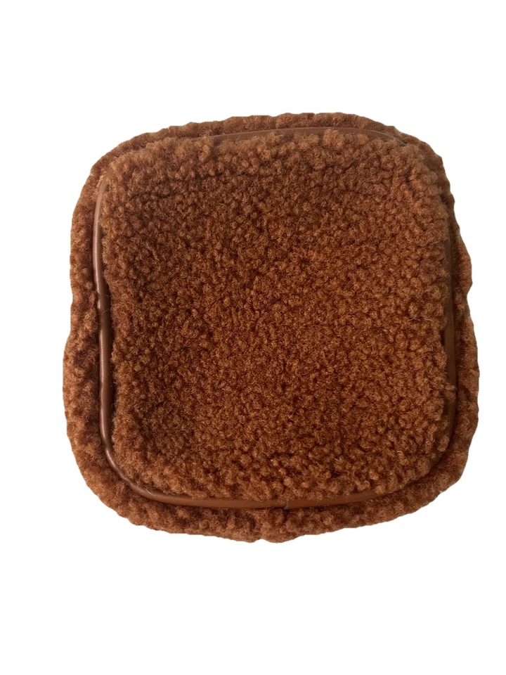 STONEY CLOVER LANE BROWN SHERPA MINI POUCH With Custom Pink Patch (removable) - Image 3 of 4