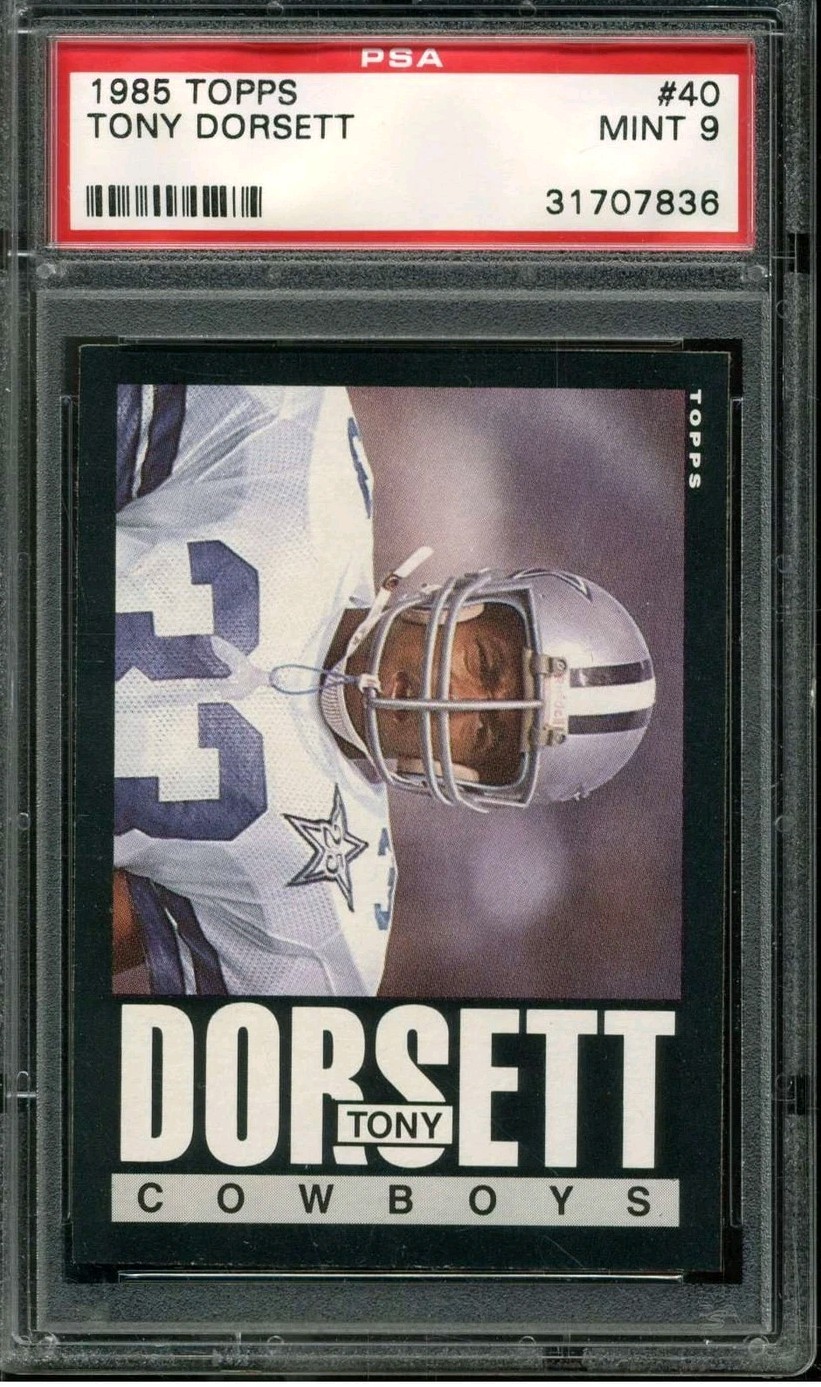 1985 TOPPS #40 TONY DORSETT COWBOYS HOF PSA 9