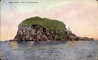 Ak North Berwick Schottland, Bass Rock, Leuchtturm, Meer, Felsen - 4859210