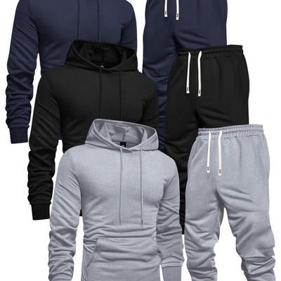 3er Set TRACKSUIT, 3 Sets Men's Casual Sports Hoodies Blouse And Pants