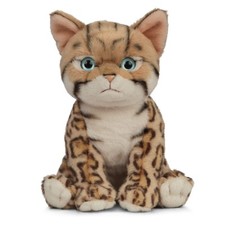 Bengal Kitten, Realistic Soft Cuddly Cat Toy, 16.5cm, Brown