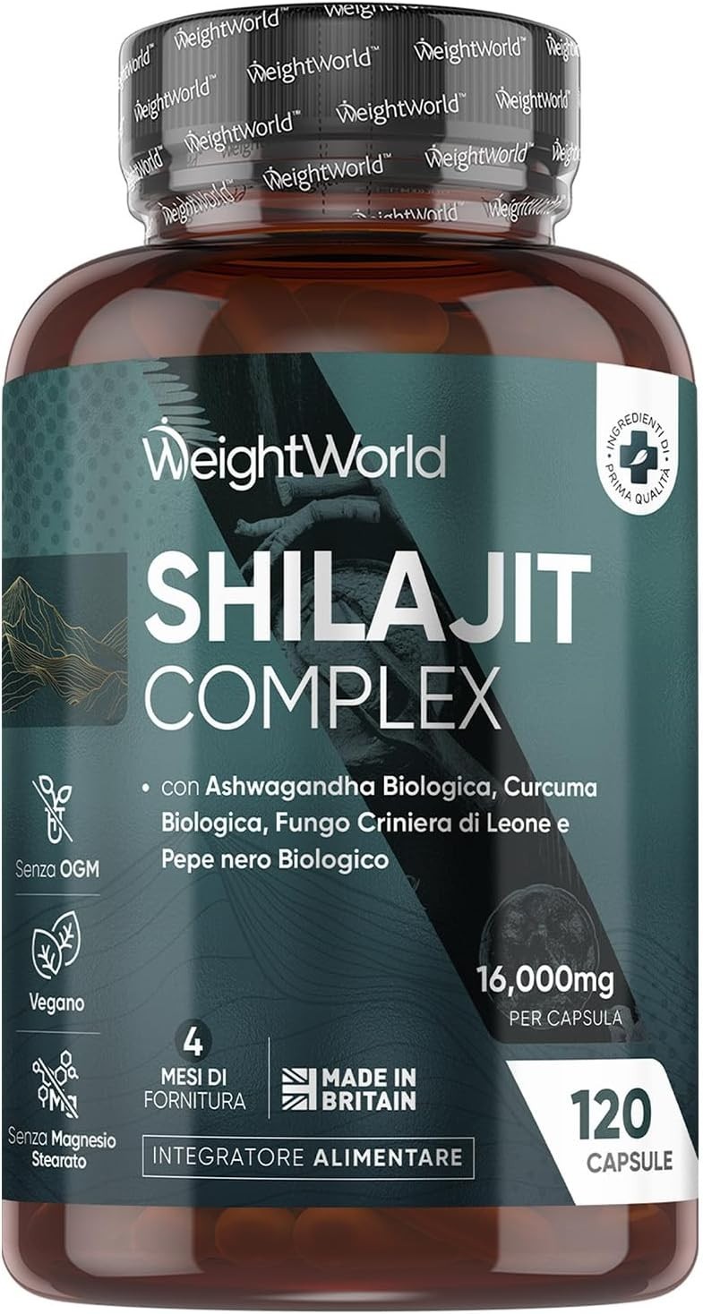 Shilajit Vegano Estratto 401 4 Mesi di Fornitura 1 Capsula al Giorno di Shila...