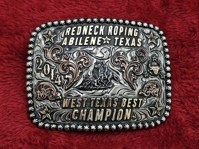 #ad X Treme ABILENE CALF ROPING RODEO CHAMPION TROPHY BUCKLE☆Texas☆Rare☆2014☆146 $168.00