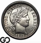 1896 Barber Dime *Premium Quality* Frosty Solid Gem BU++, Razor Sharp Strike!