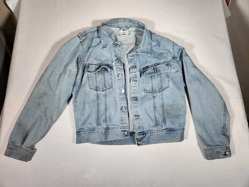 Calvin Klein Jeans Denim Trucker Jacket Light Wash Vintage Style XXL 2XL video thumbnail