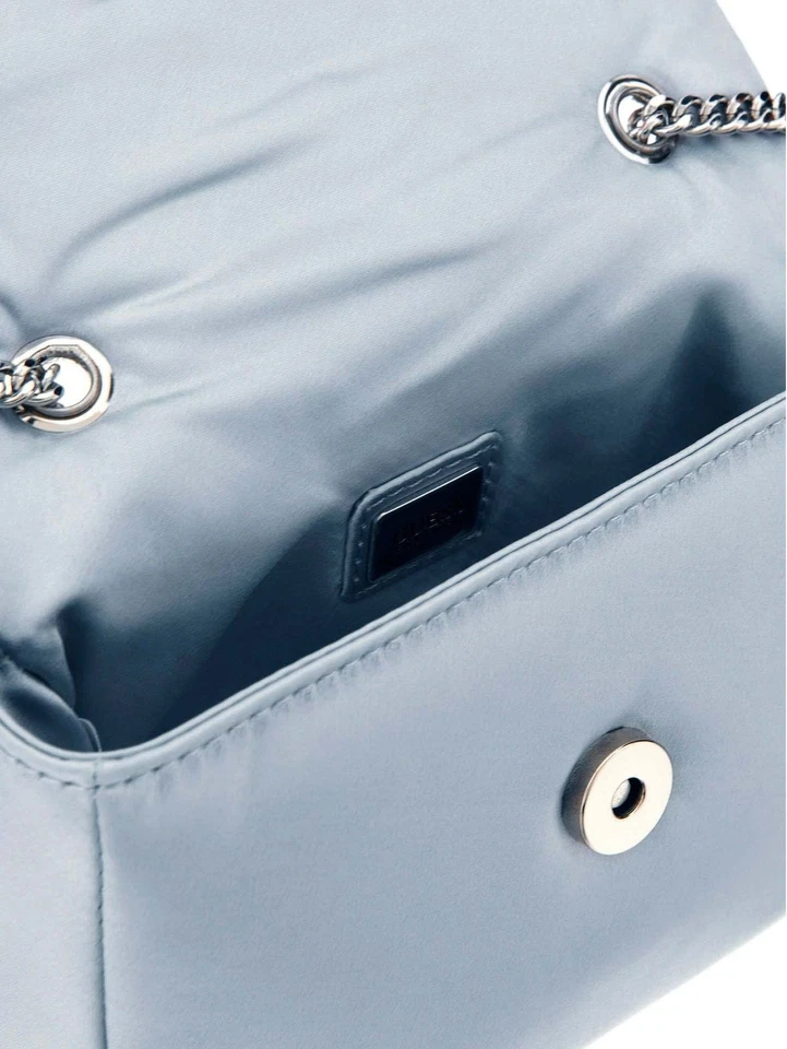 GUESS Prue Mini Convertible XBody Flap Umhängetasche Silver hellgrau Neu - Bild 3 von 3